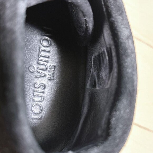 LOUIS VUITTON Boots Heel Monogram Suede Black EU36.5 RARE! - Picture 5 of 16